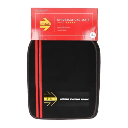 Cubre Piso Auto Set de 4 Unidades Diseño Negro/Rojo